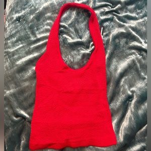 Red halter top